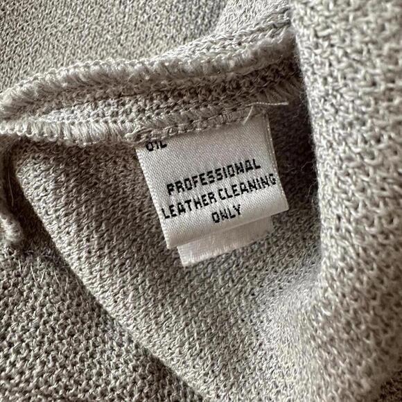 St. John gray button blazer with leather trim size 14 - Picture 5 of 5